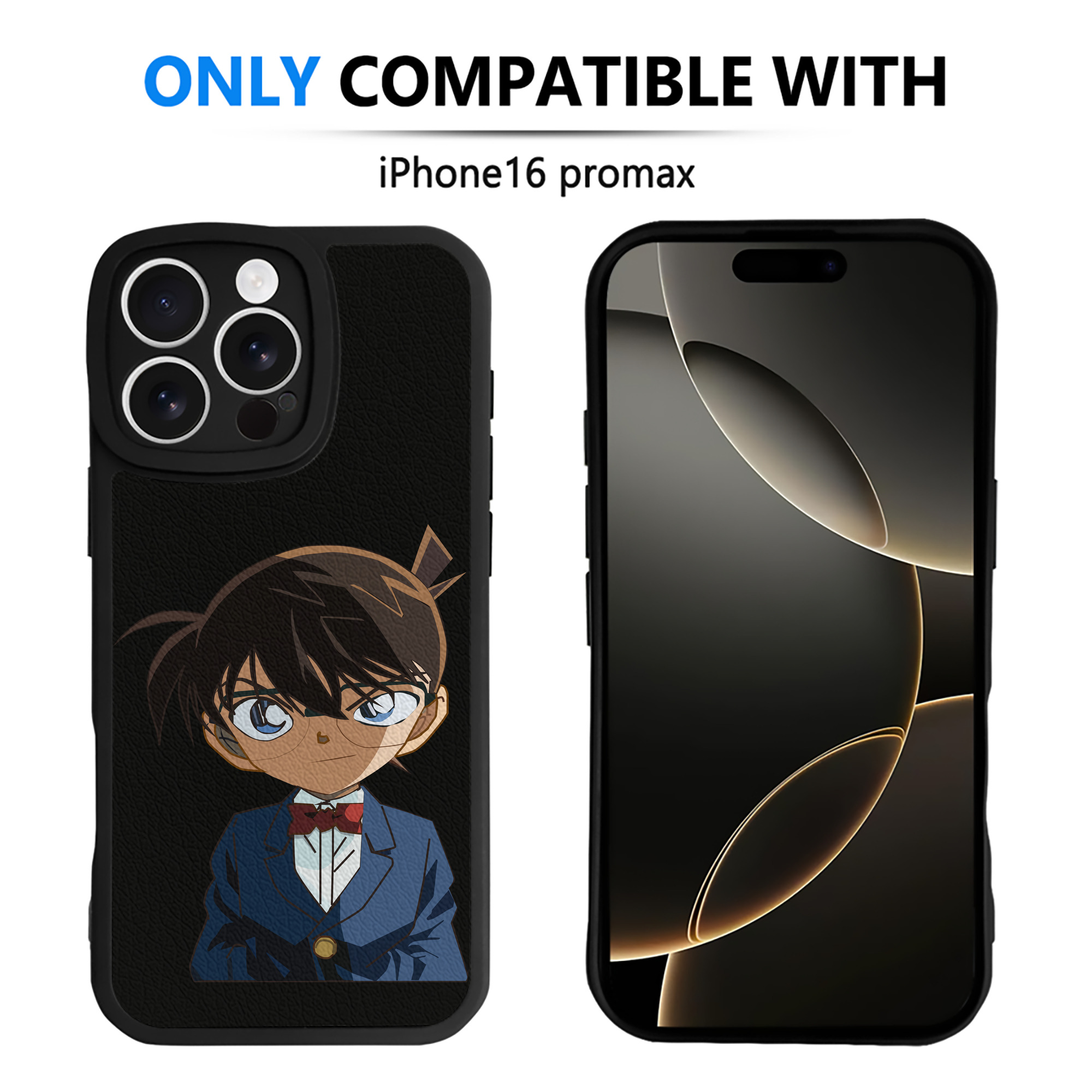 （画像用） 名探偵コナン 江戸川 コナン Detective Conan Conan Edogawa 【iPhone 16シリーズ対応】シリコンスマホケース（レザー調） 材質：シリコン